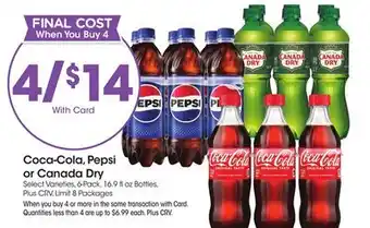 Ralphs Coca-Cola, Pepsi or Canada Dry offer