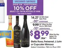 Ralphs Stella Rosa, Freixenet, J. Lohr or Cupcake Mimosa offer