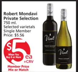 Vons Robert Mondavi Private Selection offer