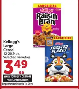 Vons Kellogg's Large Cereal offer