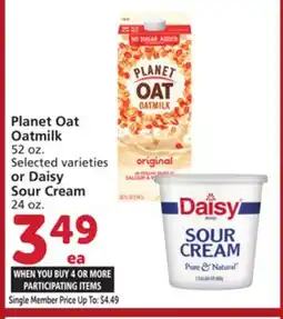 Vons Planet Oat Oatmilk 52 oz. Selected varieties or Daisy Sour Cream 24 oz offer