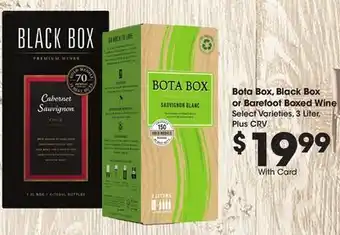 Ralphs Bota Box, Black Box or Barefoot Boxed Wine offer