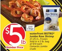 Vons waterfront BISTRO Jumbo Raw Shrimp offer
