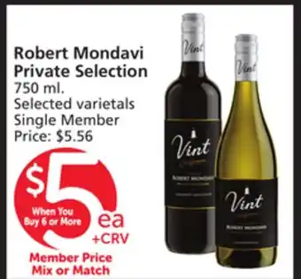 Albertsons Robert Mondavi Private Selection offer
