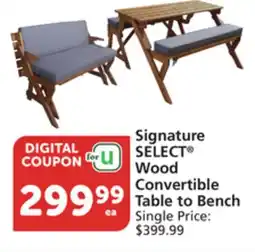 Albertsons Signature SELECT Wood Convertible Table to Bench offer