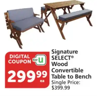 Albertsons Signature SELECT Wood Convertible Table to Bench offer