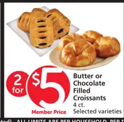 Albertsons Butter or Chocolate Filled Croissants offer