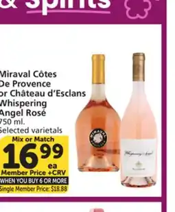 Albertsons Miraval Côtes De Provence or Château d'Esclans Whispering Angel Rosé offer