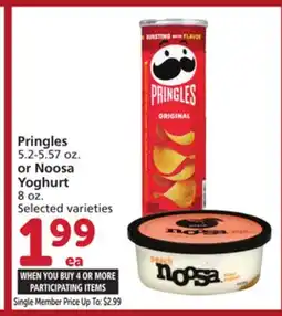 Albertsons Pringles 5.2-5.57 oz. or Noosa Yoghurt 8 oz offer