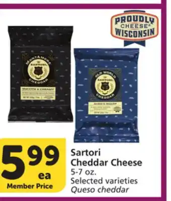 Albertsons Sartori Cheddar Cheese offer