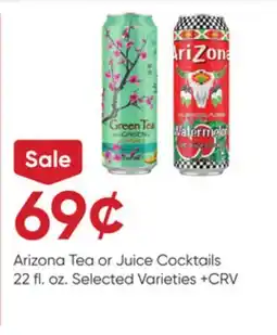 Stater Bros Arizona Tea or Juice Cocktails offer