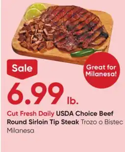 Stater Bros USDA Choice Beef Round Sirloin Tip Steak offer