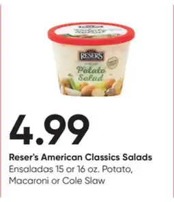 Stater Bros Reser's American Classics Salads offer