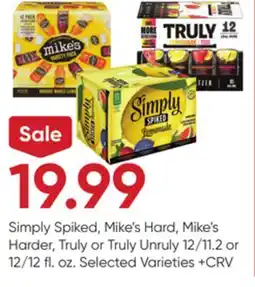 Stater Bros Simply Spiked, Mike's Hard, Mike's Harder, Truly or Truly Unruly offer