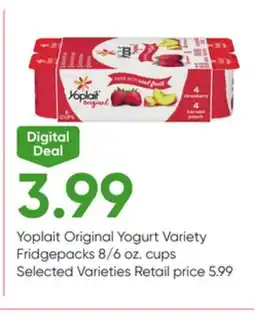 Stater Bros Yoplait Original Yogurt Variety Fridgepacks offer