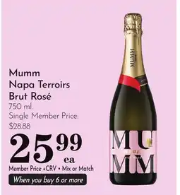 Pavilions Mumm Napa Terroirs Brut Rosé offer