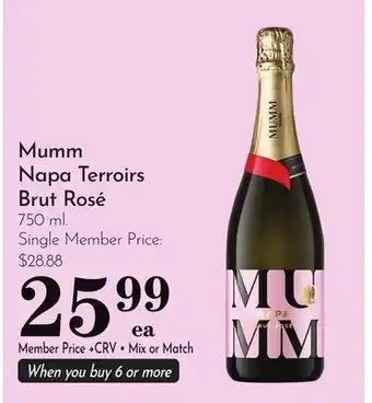 Pavilions Mumm Napa Terroirs Brut Rosé offer