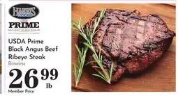 Pavilions USDA Prime Black Angus Beef Ribeye Steak offer