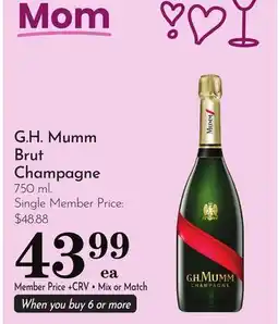Pavilions G.H. Mumm Brut Champagne offer