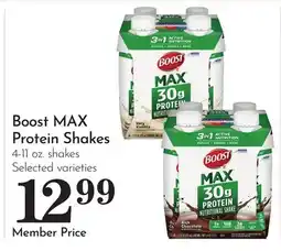 Pavilions Boost MAX Protein Shakes offer