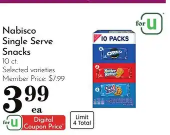 Pavilions Nabisco Single Serve Snacks offer