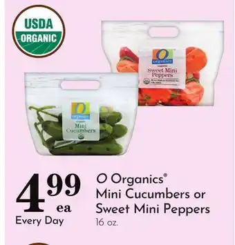 Pavilions O Organics Mini Cucumbers or Sweet Mini Peppers offer