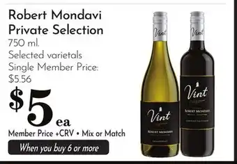 Pavilions Robert Mondavi Private Selection offer