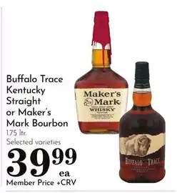 Pavilions Buffalo Trace Kentucky Straight or Maker's Mark Bourbon offer