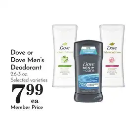 Pavilions Dove or Dove Men's Deodorant offer