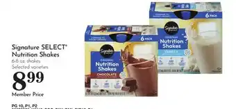 Pavilions Signature SELECT Nutrition Shakes offer