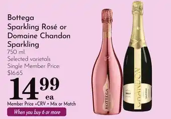 Pavilions Bottega Sparkling Rosé or Domaine Chandon Sparkling offer