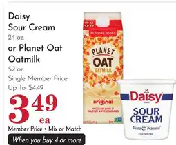 Pavilions Daisy Sour Cream 24 oz. or Planet Oat Oatmilk 52 oz offer