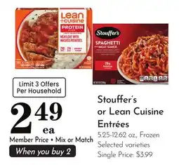 Pavilions Stouffer's or Lean Cuisine Entrées offer