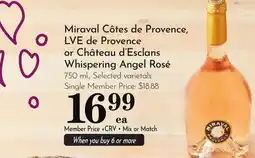 Pavilions Miraval Côtes de Provence, LVE de Provence or Château d'Esclans Whispering Angel Rosé offer