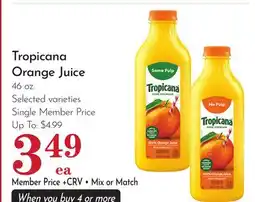 Pavilions Tropicana Orange Juice offer