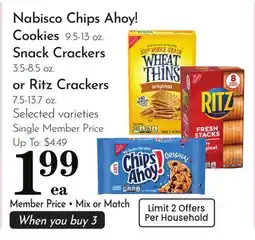 Pavilions Nabisco Chips Ahoy! Cookies 9.5-13 oz. Snack Crackers 3.5-8.5 oz. or Ritz Crackers 7.5-13.7 oz offer