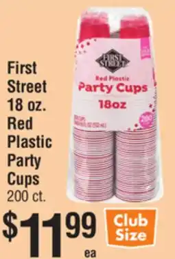Smart & Final First Street 18 oz. Red Plastic Party Cups offer