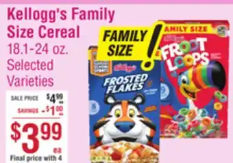Smart & Final Kellogg's Family Size Cereal offer