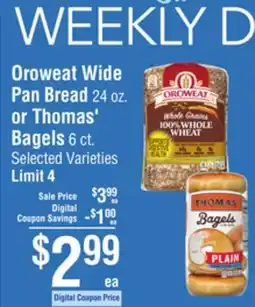 Smart & Final Oroweat Wide Pan Bread or Thomas' Bagels offer