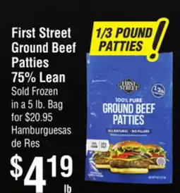 Smart & Final First Street Ground Beef Patties 75% Lean offer