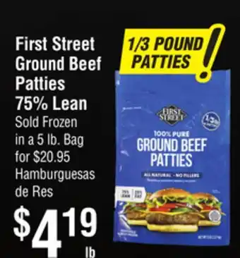 Smart & Final First Street Ground Beef Patties 75% Lean offer