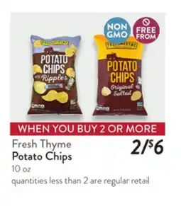 Fresh Thyme Fresh Thyme Potato Chips offer