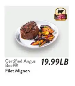Fresh Thyme Certified Angus Beef Filet Mignon offer