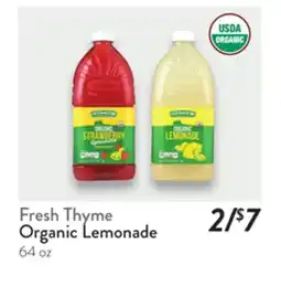 Fresh Thyme Fresh Thyme Organic Lemonade offer