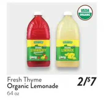 Fresh Thyme Fresh Thyme Organic Lemonade offer