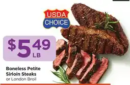Food 4 Less Boneless Petite Sirloin Steaks offer