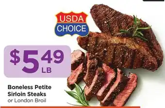 Food 4 Less Boneless Petite Sirloin Steaks offer