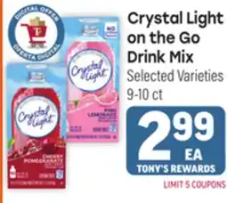 Tony’s Fresh Market Crystal Light on the Go Drink Mix offer