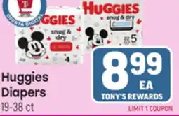 Tony’s Fresh Market Huggies Diapers offer