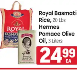 Tony’s Fresh Market Royal Basmati Rice, 20 Lbs Hermes Pomace Olive Oil, 3 Liters offer